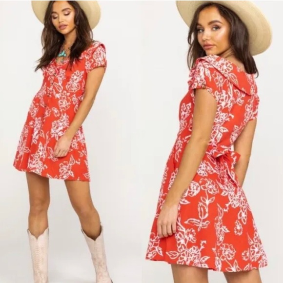 SOLD-NWT Free People A Thing Called Love Mini Dress Red Size 2 - Picture 6 of 9